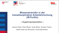 WiTraDis Abschlussveranstaltung am 14.August 2025 Vortrag: Dr. Jessica Nuske